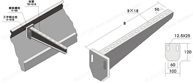 贴墙托臂（ Wall bracket arm）